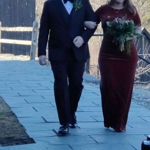 Reverly Terracotta Velvet Dress